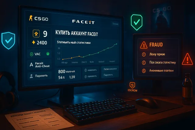 Как выбрать и безопасно купить аккаунт Faceit с историей игр и высоким эло для CS:GO